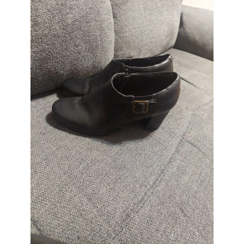 New Collection By Clarks‎ Gladys Ankle Boot For Women Sz 8.5M-black Winter